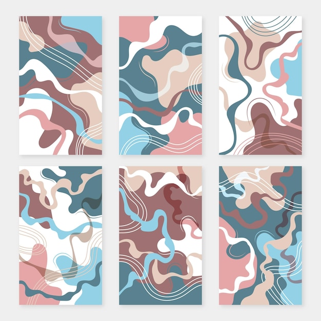 Free vector hand drawn abstract shapes cover collection