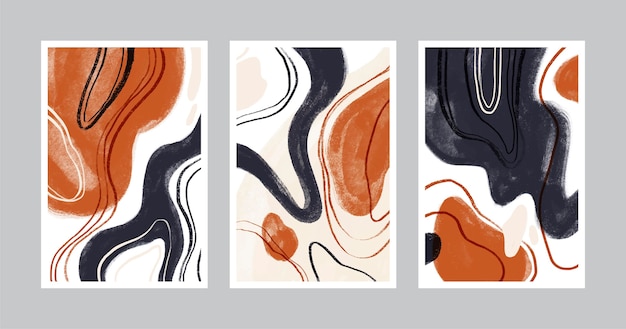 Free vector hand drawn abstract shapes cover set