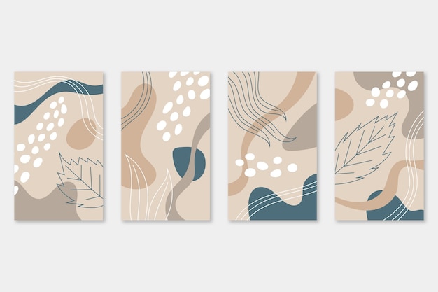 Hand drawn abstract shapes covers collection