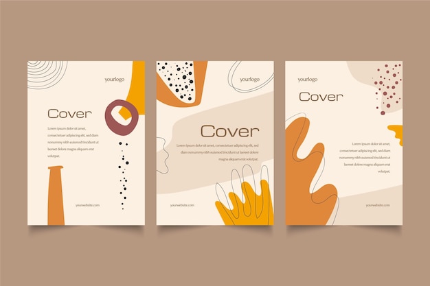 Hand drawn abstract shapes covers design