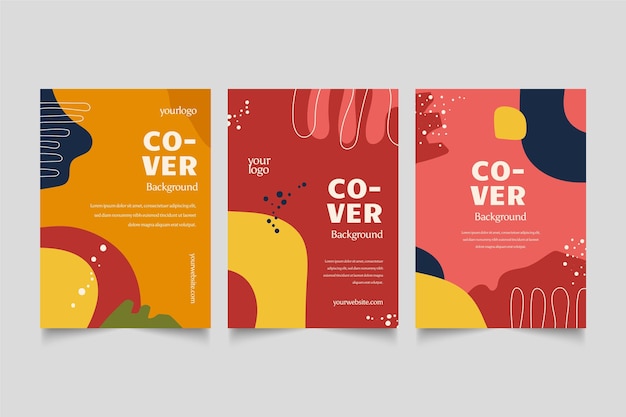 Hand drawn abstract shapes covers design