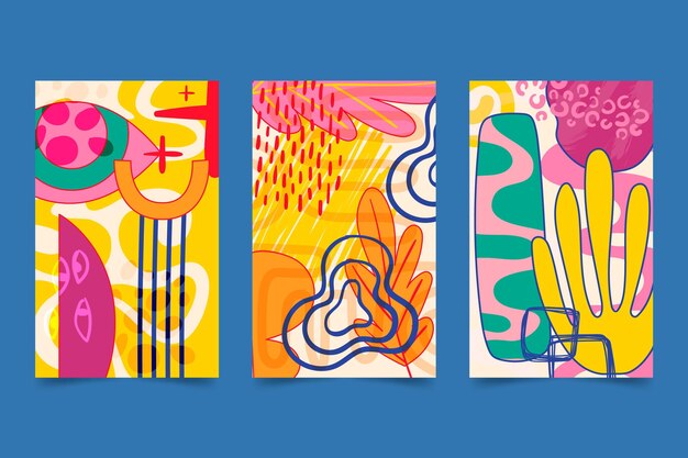 Hand drawn abstract shapes covers