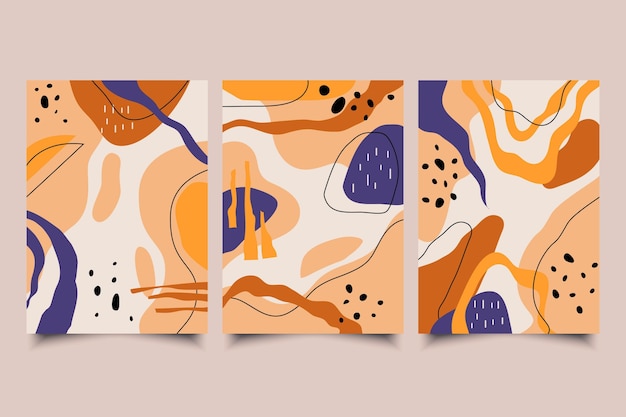 Hand drawn abstract shapes covers