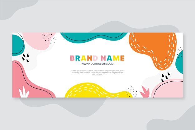 Hand drawn abstract shapes facebook cover