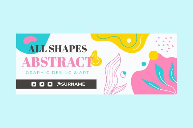 Hand drawn abstract shapes facebook cover