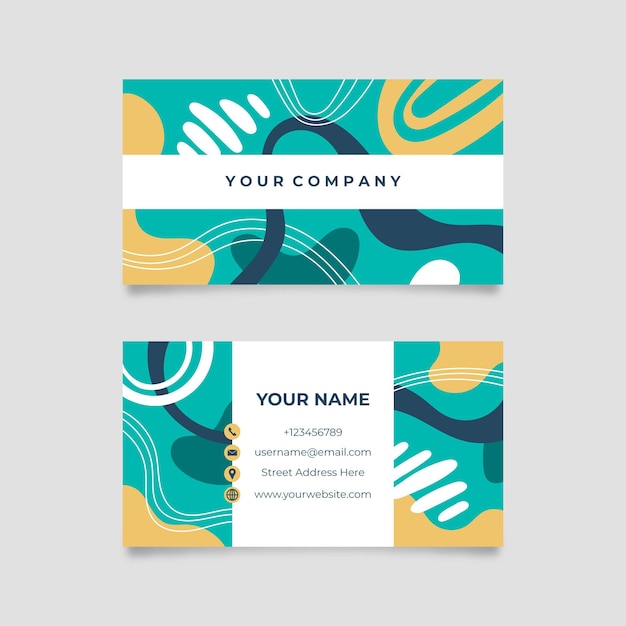 Free vector hand drawn abstract shapes horizontal business card template