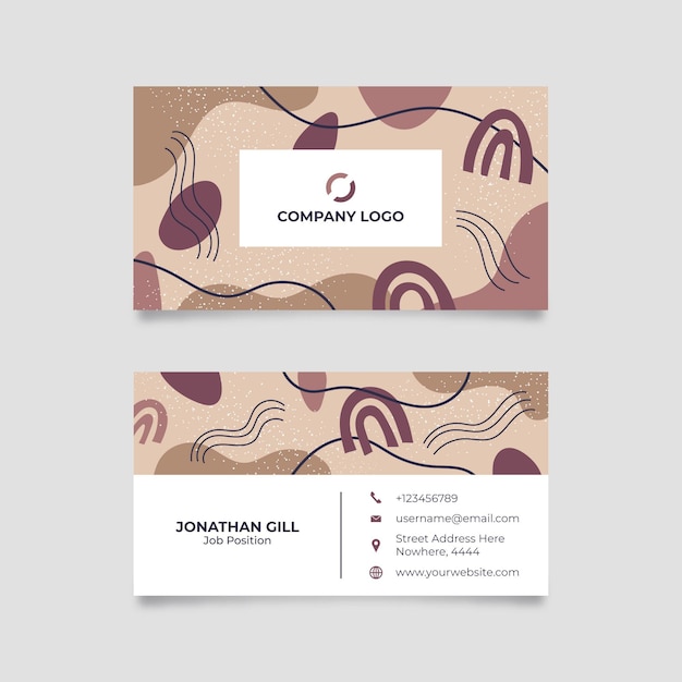 Free vector hand drawn abstract shapes horizontal business card template