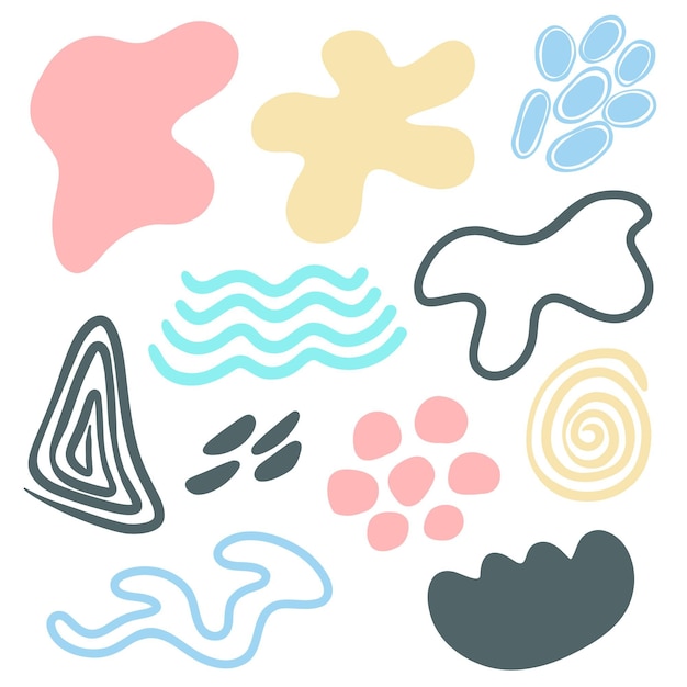 Free vector hand drawn abstract shapes pack