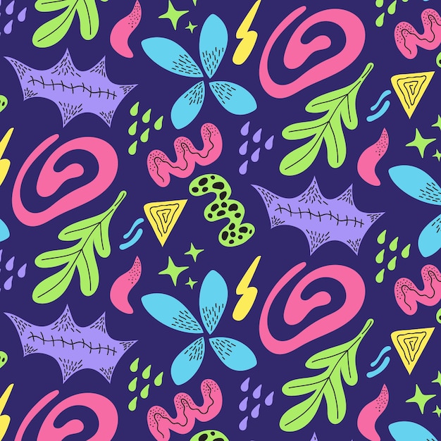 Hand drawn abstract shapes pattern design