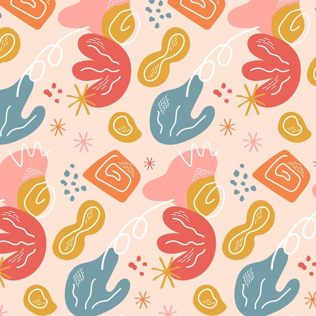 Free vector hand drawn abstract shapes pattern design