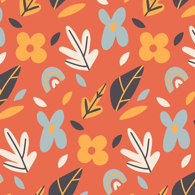 hand drawn abstract shapes pattern design