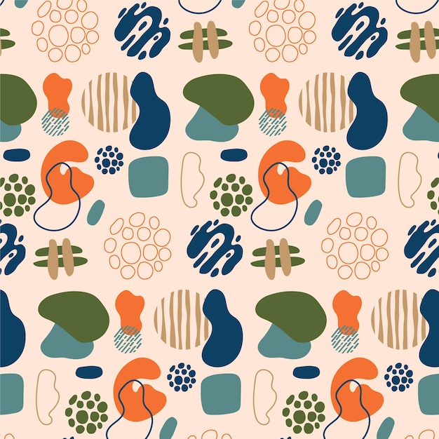 Free vector hand drawn abstract shapes pattern