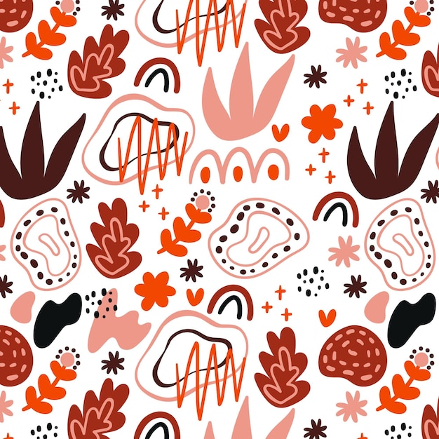 Hand drawn abstract shapes pattern