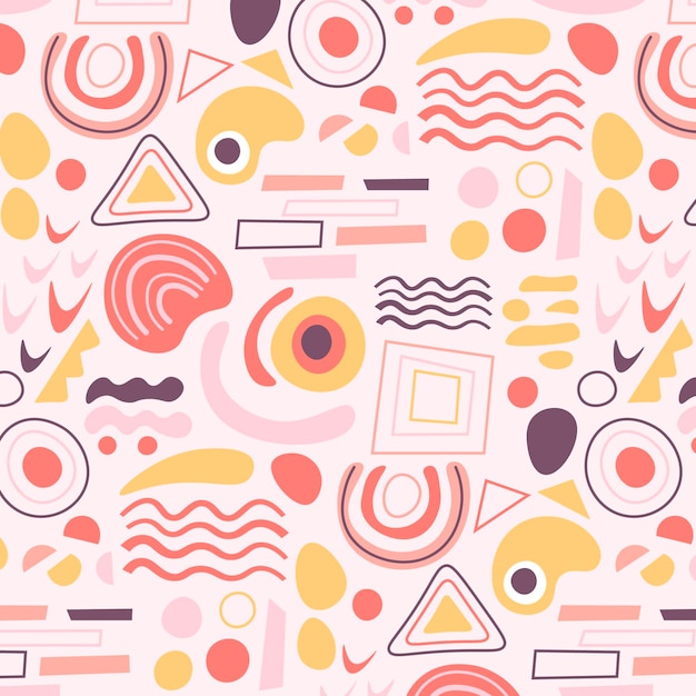 Free vector hand drawn abstract shapes pattern