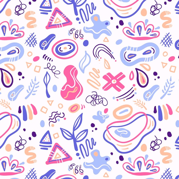 Hand drawn abstract shapes pattern