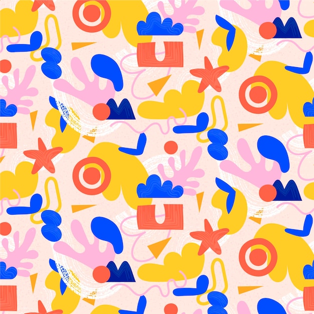 Free Vector hand drawn abstract shapes pattern