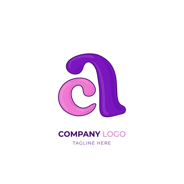 Hand drawn ac logo design template