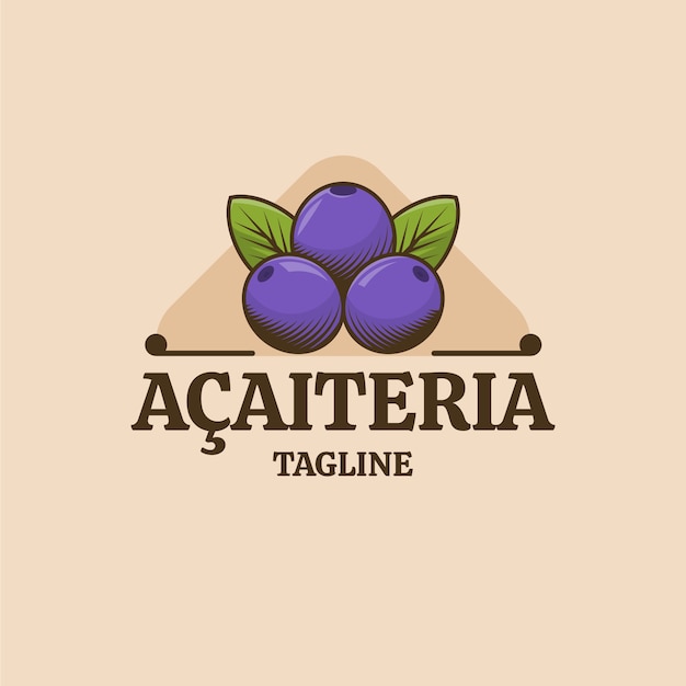 Free vector hand drawn acaiteria logo template