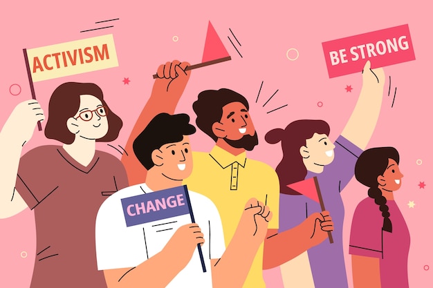 Free vector hand drawn activism illustration