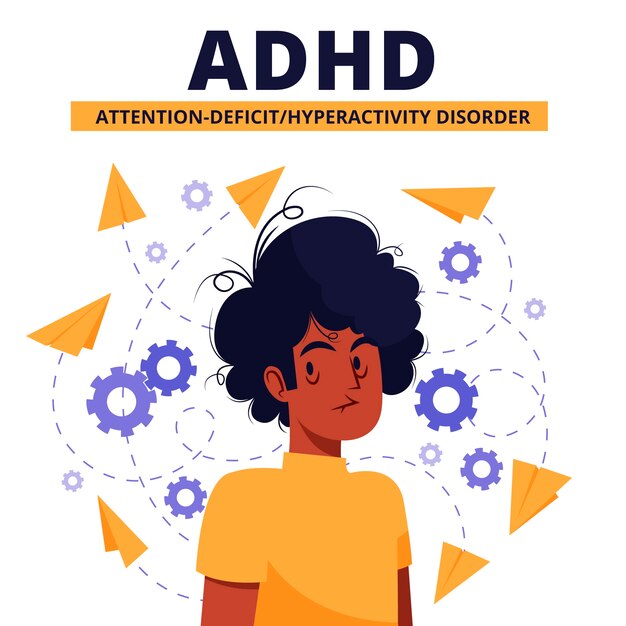 Нарисованная рукой иллюстрация adhd