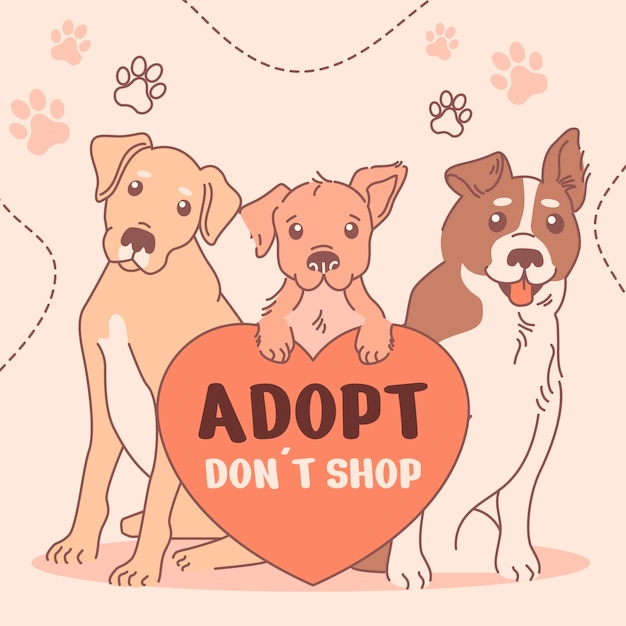 Free vector hand drawn adopt a dog illustration