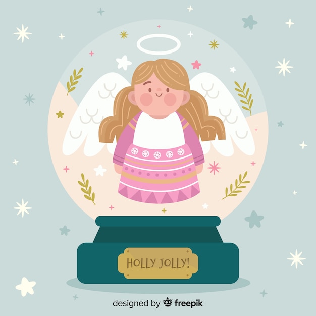 Free vector hand drawn adorable christmas angel