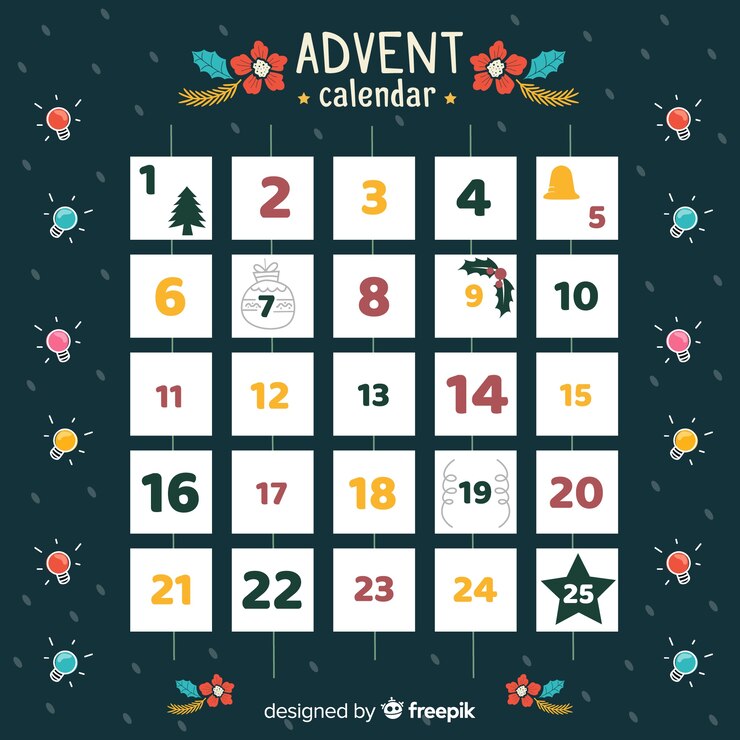 Free Vector hand drawn advent calendar