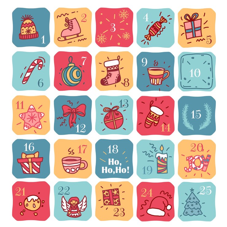 Free Vector hand drawn advent calendar
