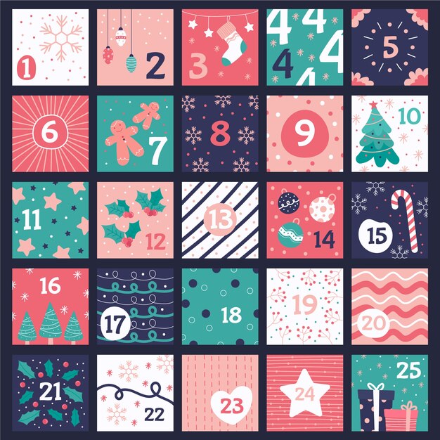 Hand drawn advent calendar