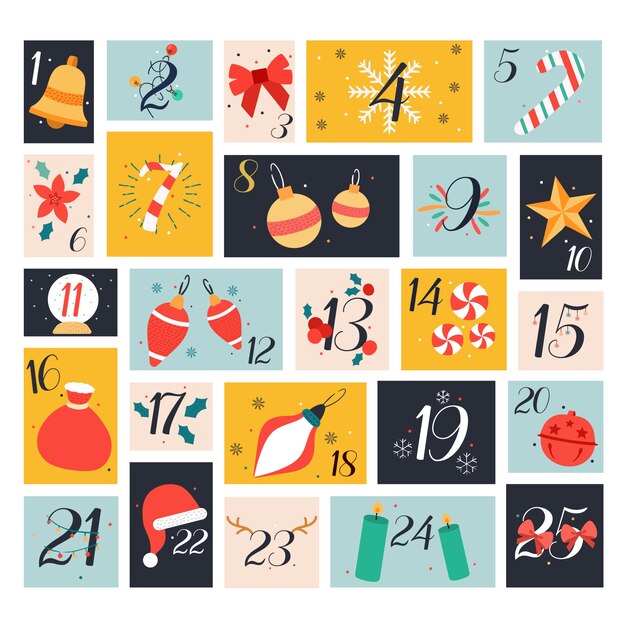 Hand drawn advent calendar