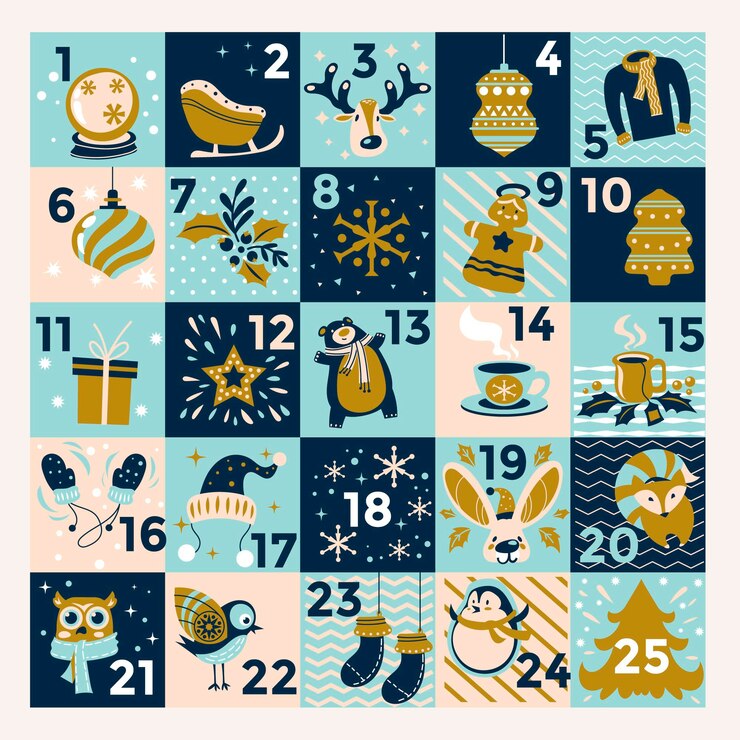 Free Vector hand drawn advent calendar