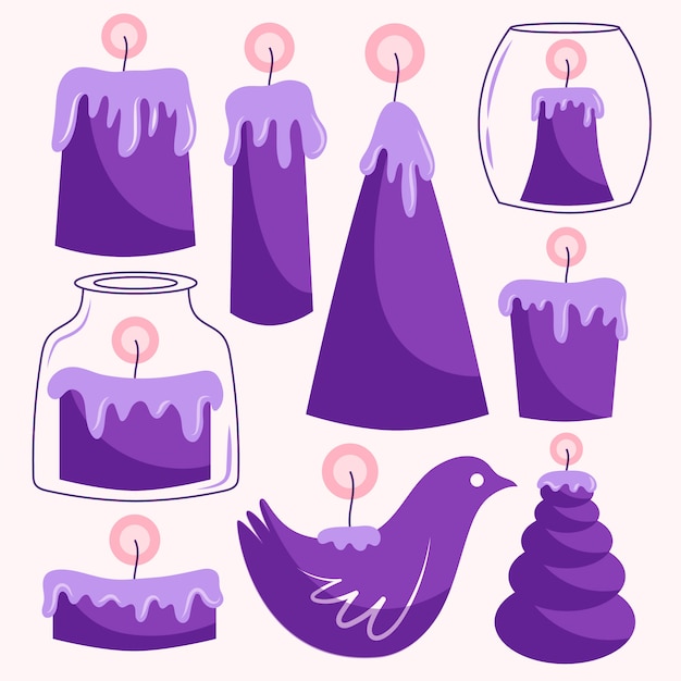 Free vector hand drawn advent candles collection