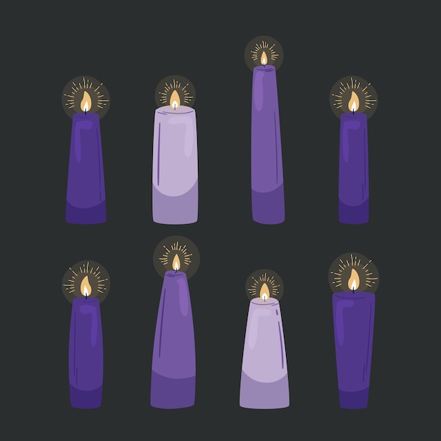 Коллекция рисованной адвентских свечей