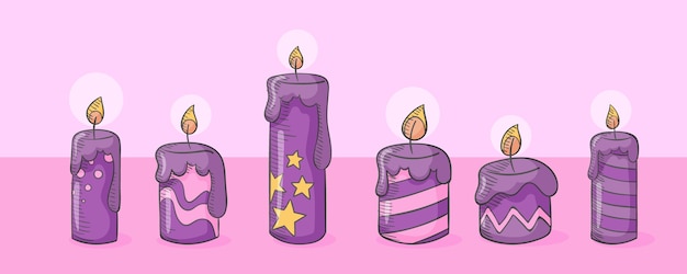 Free vector hand drawn advent candles collection