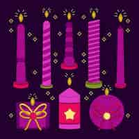 Free vector hand drawn advent candles collection