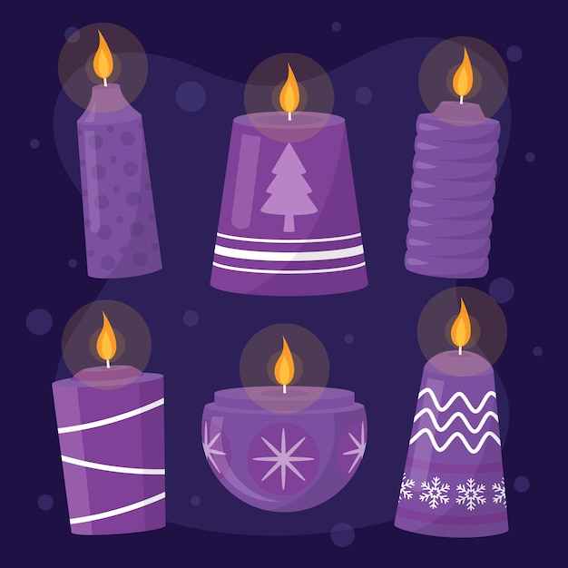 Hand drawn advent candles collection