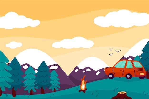 Free vector hand drawn adventure background