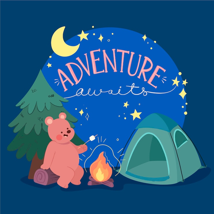 Free Vector hand drawn adventure background
