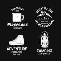 Free vector hand drawn adventure badges