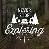 Free vector hand drawn adventure lettering with photo