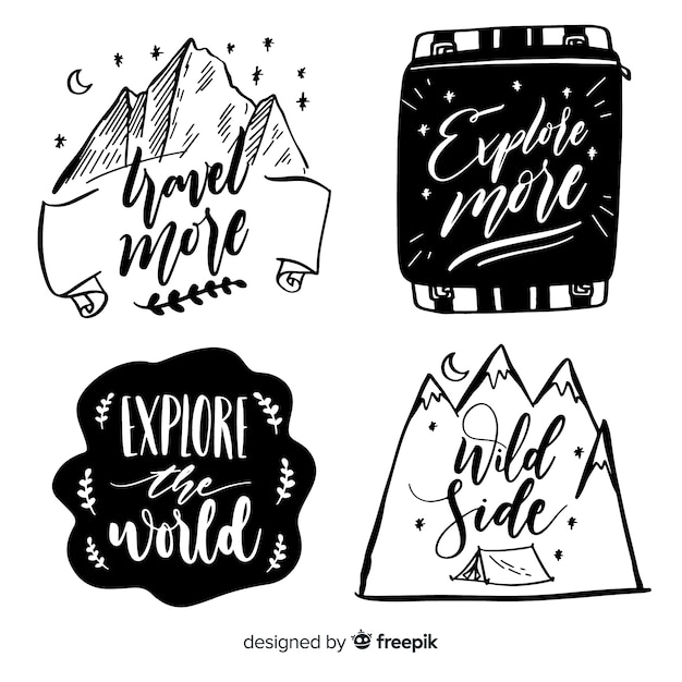 Free vector hand drawn adventure logo collection