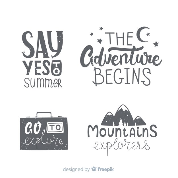 Hand drawn adventure logo collection