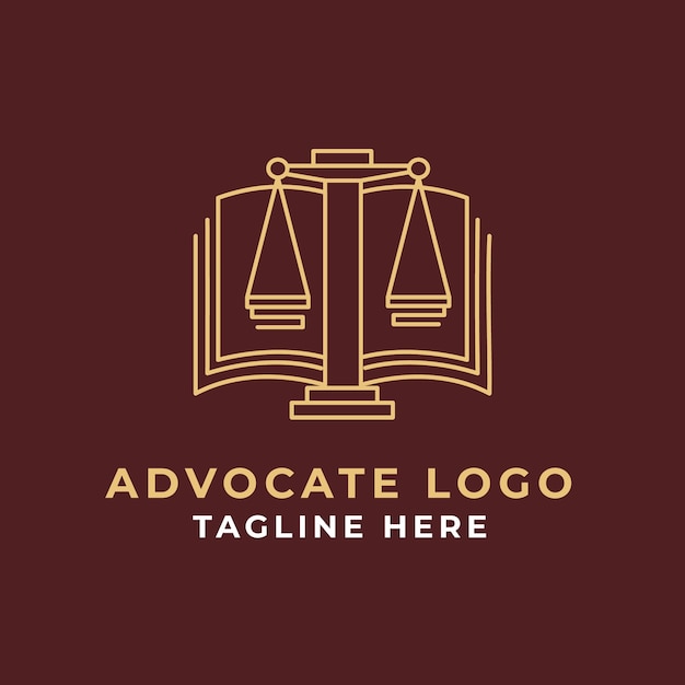 Vettore gratuito hand drawn advocate logo design