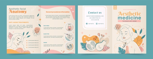 Hand drawn aesthetic medicine brochure