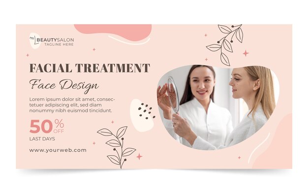 hand drawn aesthetic medicine facebook template