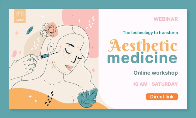 Webinar di medicina estetica disegnato a mano