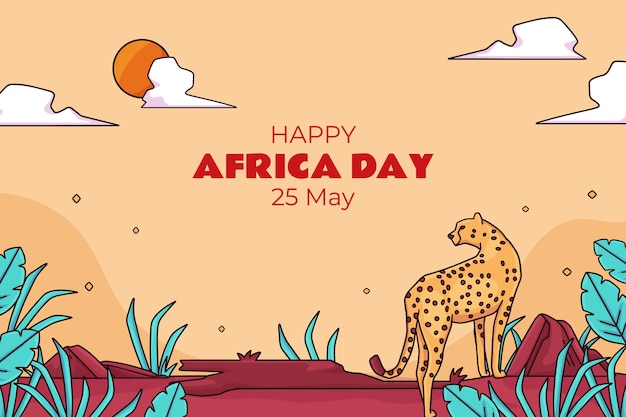 Vettore gratuito fondo del giorno dell'africa disegnato a mano