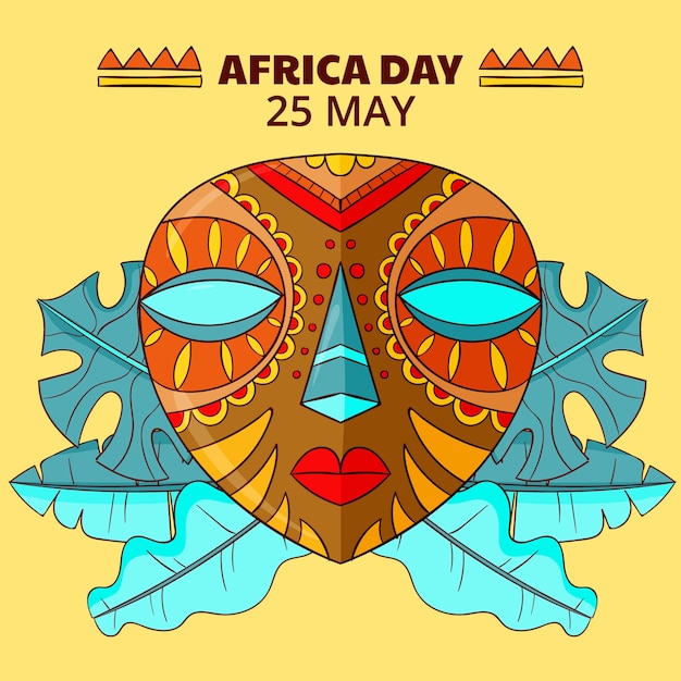 Hand drawn africa day illustration