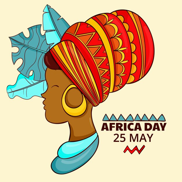Нарисованная рукой иллюстрация дня африки