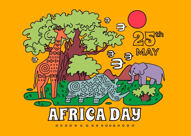 Free vector hand drawn africa day illustration